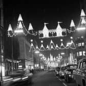 Glasgow Christmas lights in the city centre in 1966.