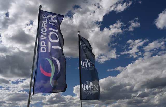 DP World Tour and The Open flags flutter in the wind Randpark Golf Club, venue for this week's Joburg Open. Picture: Stuart Franklin/Getty Images.