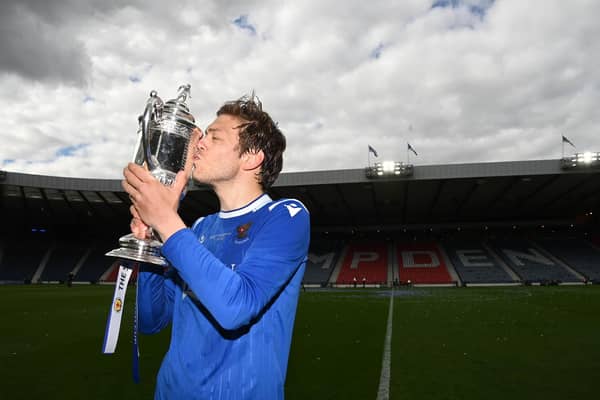 Murray Davidson with the Scottish Cup trophy that offered him special closure after injury counted out the Perth stalwart from the only previous two trophy successes in the club's history. (Photo by Rob Casey / SNS Group)