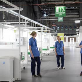 Nurses at the NHS Louisa Jordan hospital. Picture: Jane Barlow/PA Wire