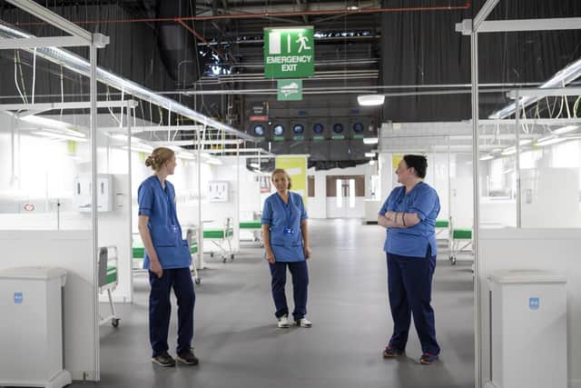 Nurses at the NHS Louisa Jordan hospital. Picture: Jane Barlow/PA Wire