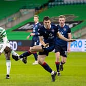 Odsonne Edouard shoots for goal in the first half against Ross County. Picture: SNS