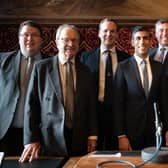 Rishi Sunak (centre) meeting with members of the 1922 Committee in the Houses of Parliament, London after it was announced he will become the new leader of the Conservative party after rival Penny Mordaunt dropped out.