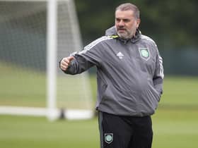 Ange Postecoglou took Celtic training on Thursday as speculation swirled over a move to Tottenham. (Photo by Craig Williamson / SNS Group)