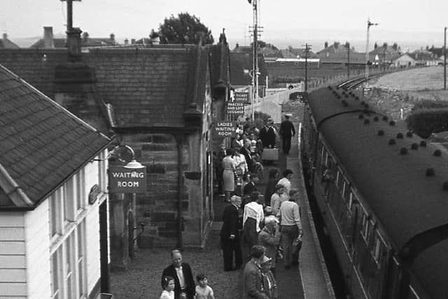 Passengers about to board a St Andrews-Edinburgh train at Crail station in 1964. Picture: Frank Spaven