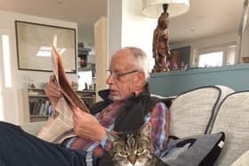 Scotsman columnist Bill Jamieson and his cat Poosie Nancie, who appears to be wondering why he never leaves the house these days