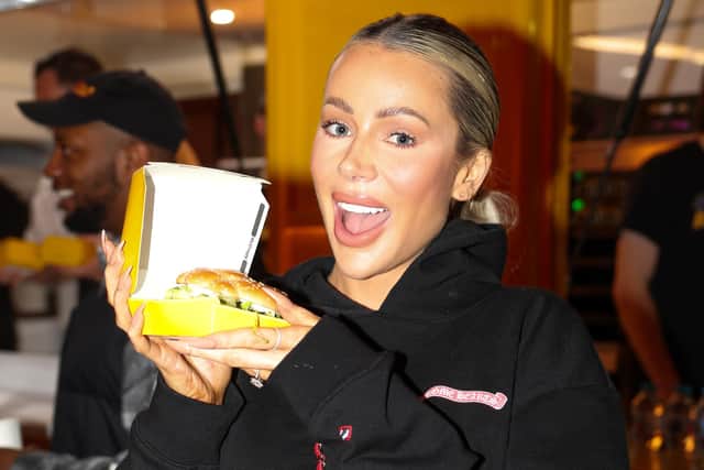 Olivia Attwood attends McDonald's ultimate gaming event in Manchester to mark the launch of the new McCrispy burger.