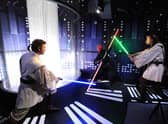 Immortalised in wax: Jedi knights Obi-Wan Kenobi, left, and Qui Gon Yin take on Darth Maul at Madame Tussauds (Picture: Stuart C Wilson/Getty Images)