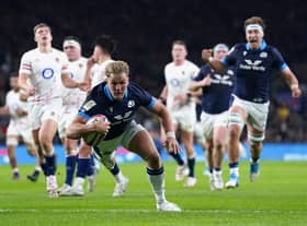 Scotland's Duhan van der Merwe scored two tries in the 29-23 win over England.