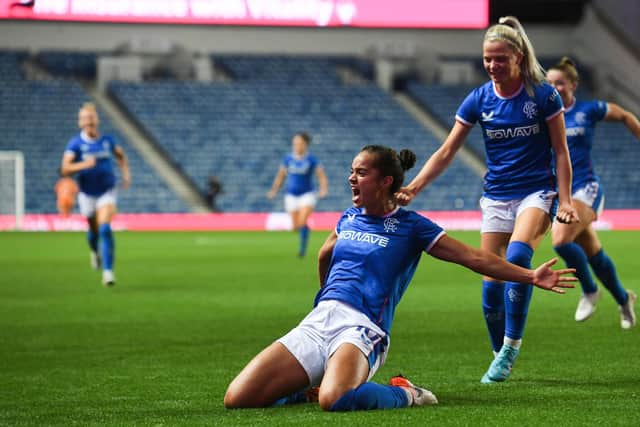 Rangers' Kayla McCoy was on the scoresheet again in a 4-0 victory over Motherwell (Photo by Craig Foy / SNS Group)