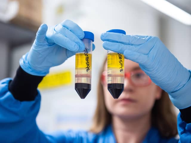 A researcher in a laboratory at the Jenner Institute working on the coronavirus vaccine developed by AstraZeneca and Oxford University. Picture: John Cairns/University of Oxford/PA Wire