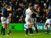 Scotland celebrate a famous win over England.