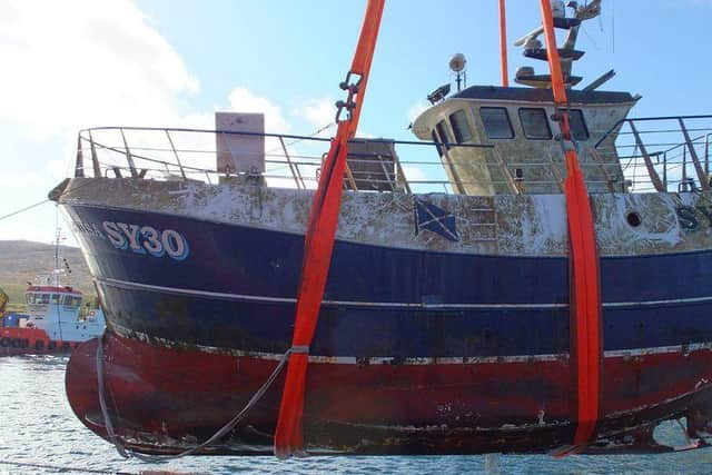 The Louisa was raised from the seabed in Mingulay Bay and taken to the River Clyde for examination.