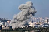 This picture taken from Israel's southern city of Sderot shows smoke billowing over the northern Gaza Strip during Israeli bombardment. Picture: Jack Guez/AFP via Getty Images
