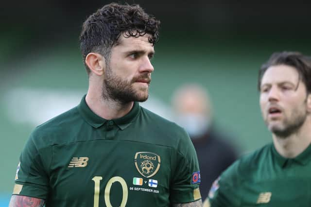 Republic of Ireland midfielder Robbie Brady has been linked with Celtic (Photo by LORRAINE O'SULLIVAN/POOL/AFP via Getty Images)