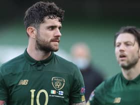 Republic of Ireland midfielder Robbie Brady has been linked with Celtic (Photo by LORRAINE O'SULLIVAN/POOL/AFP via Getty Images)