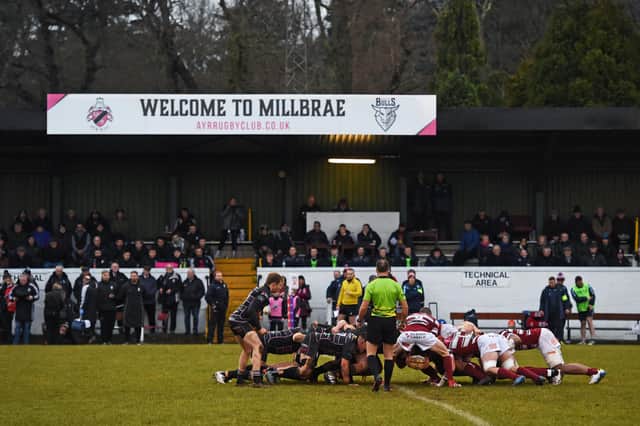 The first FOSROC Super6 match to be shown live on FreeSports will be Ayrshire Bulls v Watsonians at Millbrae. Picture: Paul Devlin/SNS