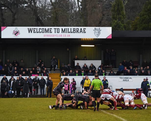 The first FOSROC Super6 match to be shown live on FreeSports will be Ayrshire Bulls v Watsonians at Millbrae. Picture: Paul Devlin/SNS