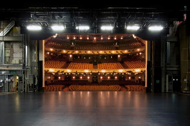 A view of the Festival Theatre auditorium from backstage.