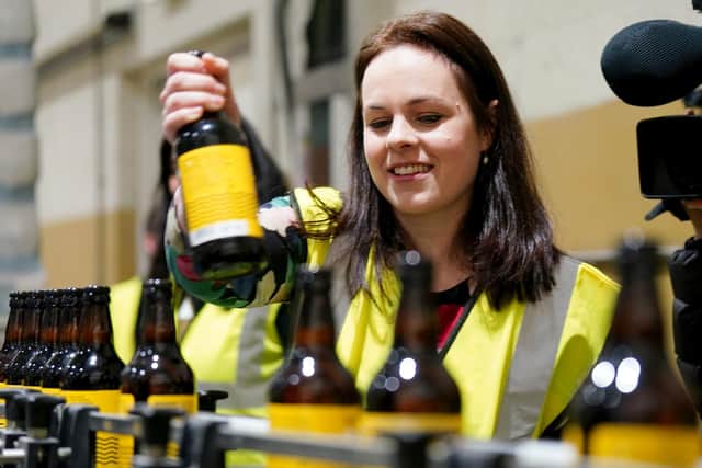 SNP leadership candidate Kate Forbes during a visit to the Cairngorm Brewery in Aviemore, part of her Skye, Lochaber and Badenoch constituency. Picture: Jane Barlow/PA Wire