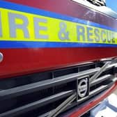 Fire crews are tackling a “large blaze” within a recycling centre near Dundee airport.