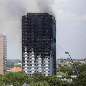 Grenfell Tower after the devastating fire in 2017. Image: Press Association.
