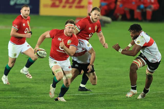 Hamish Watson makes a break for the Lions.