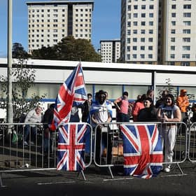 Anti-asylum protestors in Falkirk.