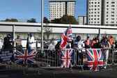 Anti-asylum protestors in Falkirk.