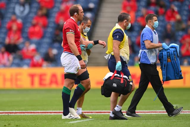 Lions captain Alun Wyn Jones suffered an early injury.