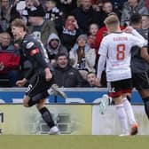 Mark O'Hara celebrates after putting St Mirren 2-1 ahead over Aberdeen. (Photo by Alan Harvey / SNS Group)