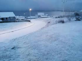 Snowfall in the Shetland Islands has caused problems, with frozen slush weighing down power lines.