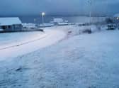 Snowfall in the Shetland Islands has caused problems, with frozen slush weighing down power lines.