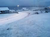 Snowfall in the Shetland Islands has caused problems, with frozen slush weighing down power lines.