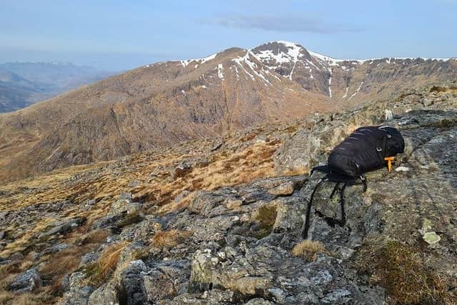 The rucksack found near the summit of Stob A Choire Odhair, The Black Mount, Bridge of Orchy.