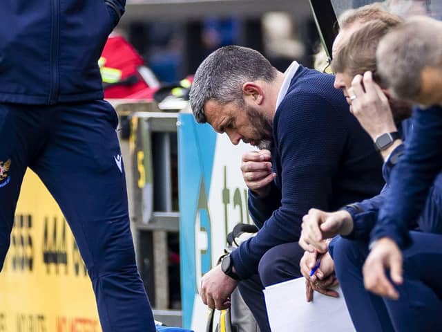 Callum Davidson deep in thought during St Johnstone's 2-0 defeat to Livingston which proved to be his final match in charge. (Photo by Roddy Scott / SNS Group)