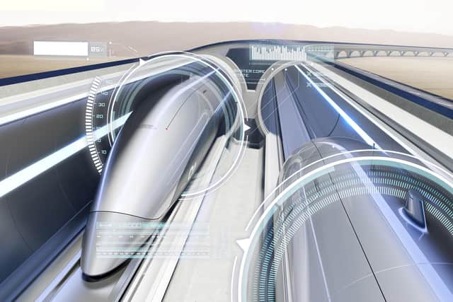 How a hyperloop might look (Photo by HyperloopTT)