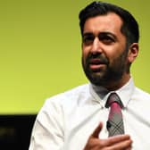 Humza Yousaf taking part in the first SNP leadership hustings in Cumbernauld.
