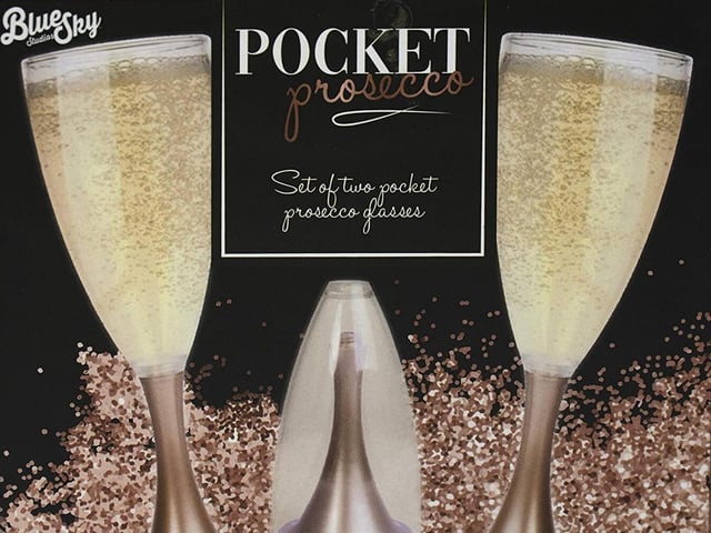 "From Prosecco to pocket in seconds." For those who've had to leave a party early, but didn't want to rush that expensive Prosecco opened for the occasion, this one's for you. Pocket Prosecco allows you to slide that beverage into your back pocket spillage-free (and discretely) - a worthy entry for first place on this list.