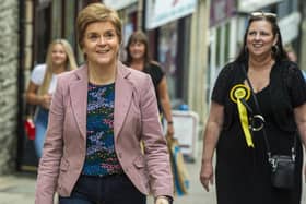 First Minister Nicola Sturgeon in Dunfermline. Picture: Lisa Ferguson