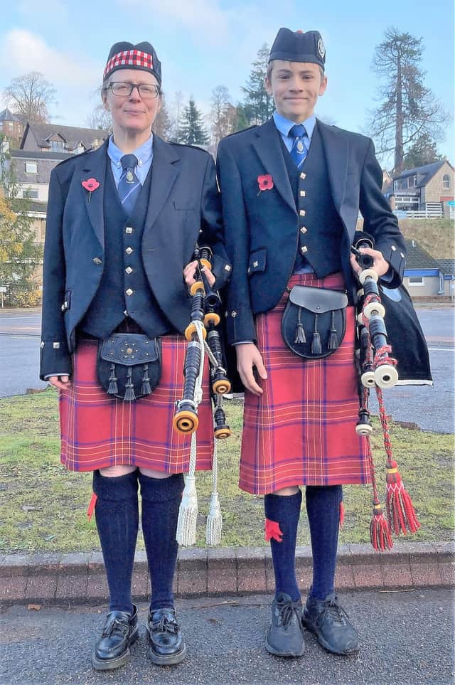 Mother-and-son piping duo Jip and Jack Andrew