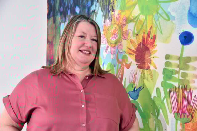 Illustrator Jill Calder at the new exhibition charting her career at Callendar House in Falkirk. Picture: Michael Gillen