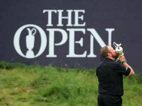 Shane Lowry celebrates with the Claret Jug after his victory in the 148th Open Championship at Royal Portrush in 2019. PIcture: Andrew Redington/Getty Images.