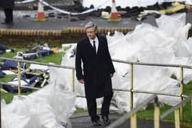 Colin Firth on set in Bathgate during filming for an upcoming Sky series about the Lockerbie bombing