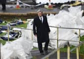 Colin Firth on set in Bathgate during filming for an upcoming Sky series about the Lockerbie bombing