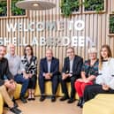 Pictured at Shell’s Aberdeen headquarters, left to right: John Raine, Corporate Relations (Shell), Andy Campbell, Commercial Director (Elevator), Louise Kettle, Marketing & Communications Co-ordinator (Elevator), Professor Gary McEwan, CEO (Elevator), Simon Roddy, Senior Vice President Upstream (Shell), Karen Clark, Programme & Events Operations Manager (Elevator) and Sireen Adwan, Programme Manager (Elevator). Picture by Michal Wachucik/Abermedia