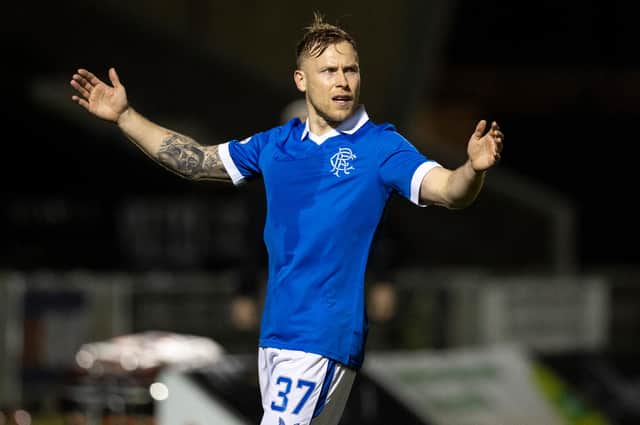 Scott Arfield watched the late drama unfold from the sideline at SMISA stadium after being substituted in the second half. (Photo by Craig Williamson/SNS Group via Getty Images)