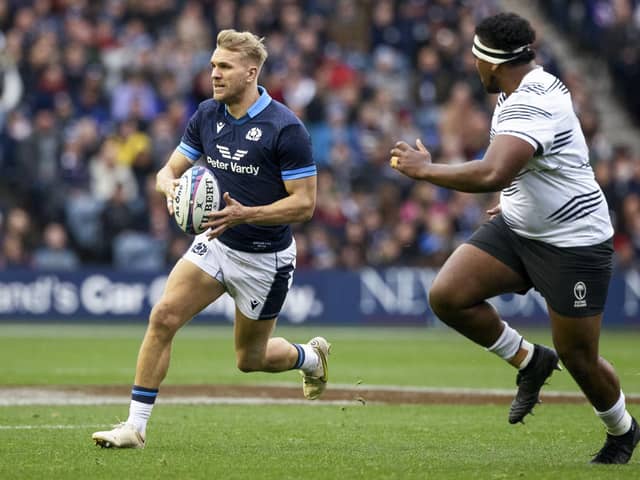 Chris Harris helped Scotland beat Fiji 28-12 but warned a big improvement will be needed against the All Blacks.  (Photo by Craig Williamson / SNS Group)