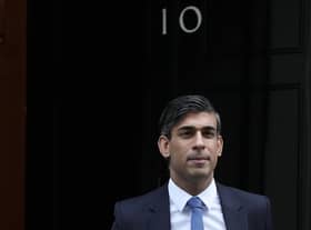 Prime Minister Rishi Sunak leaves 10 Downing Street to attend the weekly Prime Minister's Questions session in parliament in London. Picture: AP Photo/Frank Augstein