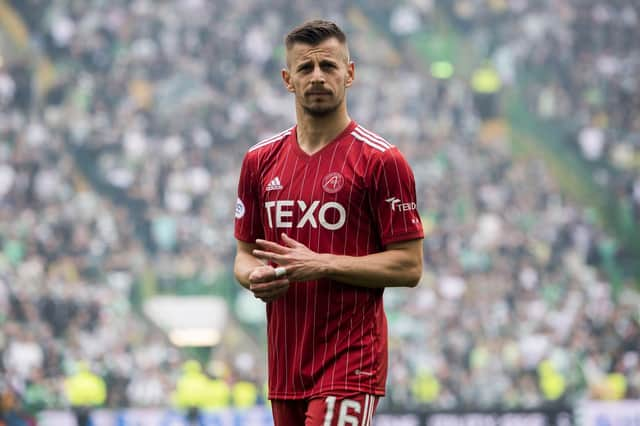 Aberdeen's Ylber Ramadani after the 5-0 defeat at Celtic Park. (Photo by Craig Foy / SNS Group)